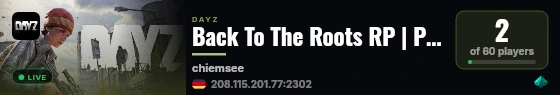 Back To The Roots RP | Powered by Bdynamics live status badge
