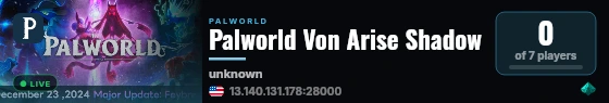 Palworld Von Arise Shadow live status badge