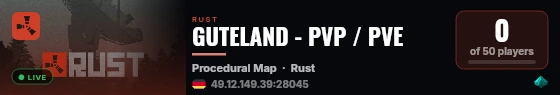 GUTELAND - PVP / PVE live status badge