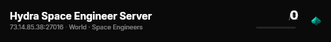 Hydra Space Engineer Server live status badge