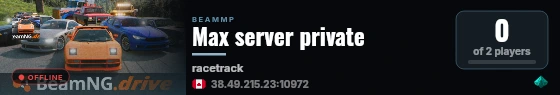 Max server private live status badge