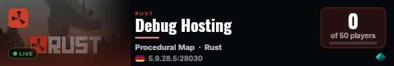 Debug Hosting live status badge