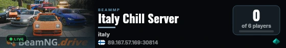 Italy Chill Server live status badge