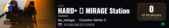 HARD+ 🔞 MIRAGE Station live status badge