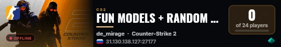 FUN MODELS + RANDOM CHEATS 🍻 ETERNALCS2.RU live status badge