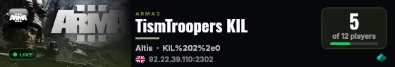 TismTroopers KIL live status badge