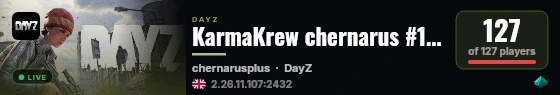 KarmaKrew chernarus #1 EU - SOLO DUO RIO | 1PP |VANILLA + MOD 24.07 live status badge