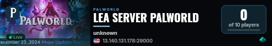 LEA SERVER PALWORLD live status badge