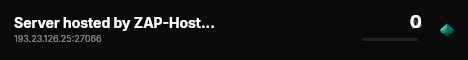 Server hosted by ZAP-Hosting.com live status badge