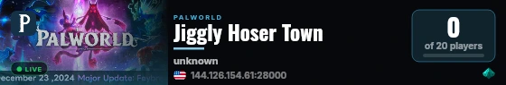 Jiggly Hoser Town live status badge