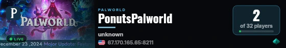 PonutsPalworld live status badge