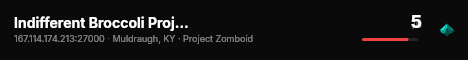 Indifferent Broccoli Project Zomboid Server live status badge