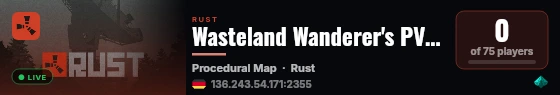 Wasteland Wanderer's PVE EPIC WEAPONS | 7 DAYS TO DIE HORDE live status badge