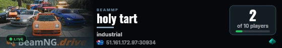 holy tart live status badge