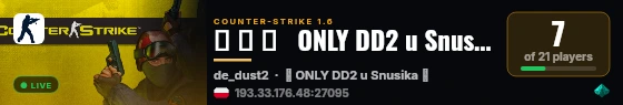 █ ▓ ▒   ONLY DD2 u Snusika [DARMOWY VIP 20-10][RESET RANKINGU][NAGRODY ZA TOPKE] live status badge