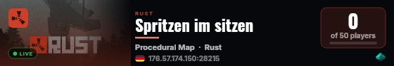 Spritzen im sitzen live status badge