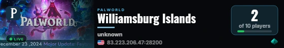 Williamsburg Islands live status badge