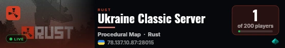 Ukraine Classic Server live status badge