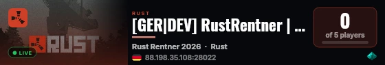 [GER|DEV] RustRentner | EVENTS | SKILLS | MORE live status badge