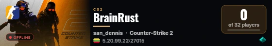 BrainRust live status badge