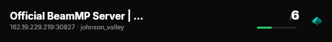 Official BeamMP Server | Johnson Valley (01) | Germany | 1 Vehicle live status badge