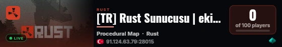 [TR] Rust Sunucusu | ekiphost.com live status badge