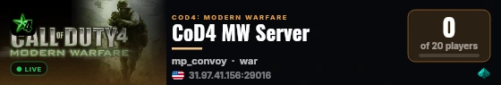 CoD4 MW Server live status badge