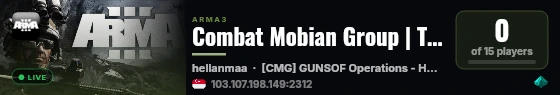 Combat Mobian Group | Tactical Sonic Ops live status badge