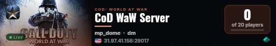 CoD WaW Server live status badge