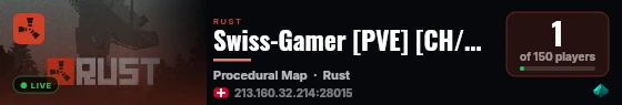 Swiss-Gamer [PVE] [CH/DE] [Raidable Bases] live status badge
