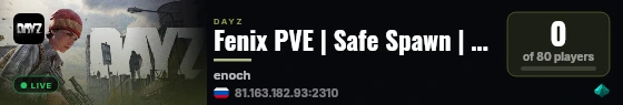 Fenix PVE | Safe Spawn | Dungeons | Loot Save | Build+ | live status badge