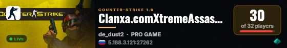 Clanxa.comXtremeAssassinsStandard live status badge