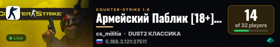 Армейский Паблик [18+] Free VIP live status badge