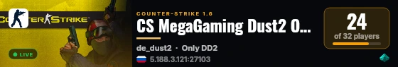CS MegaGaming Dust2 Only [FREE - VIP] live status badge
