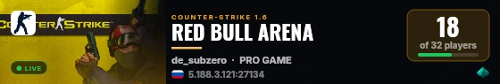 RED BULL ARENA live status badge