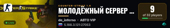 МОЛОДЁЖНЫЙ СЕРВЕР [VIP-ВСЕМ] live status badge