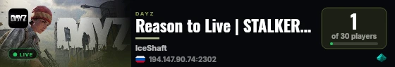 Reason to Live | STALKER RP | Day Z live status badge