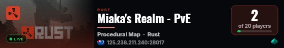 Miaka's Realm - PvE live status badge