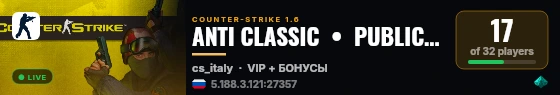 ANTI CLASSIC  •  PUBLIC  •  [FREE VIP] live status badge