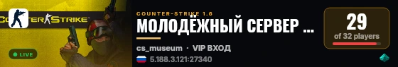 МОЛОДЁЖНЫЙ СЕРВЕР [VIP-ВСЕМ] live status badge