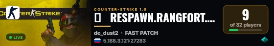 ❤   RESPAWN.RANGFORT.RO   ❤   |CSDM DEATHMATCH live status badge
