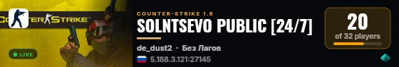SOLNTSEVO PUBLIC [24/7] live status badge