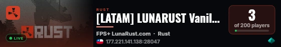[LATAM] LUNARUST Vanilla | 18/09 Full Wipe live status badge