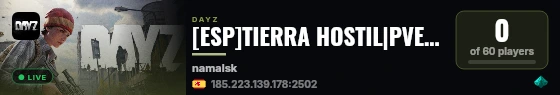 [ESP]TIERRA HOSTIL|PVE|IA|TRADE|20K|WIPE 8-26 live status badge