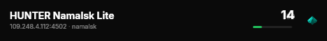 HUNTER Namalsk Lite live status badge