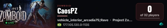 CaosPZ live status badge