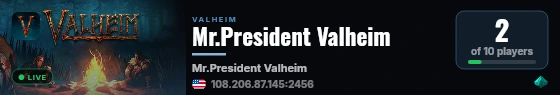 Mr.President Valheim live status badge