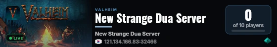 New Strange Dua Server live status badge