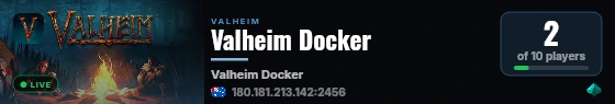 Valheim Docker live status badge