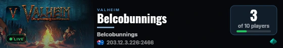 Belcobunnings live status badge